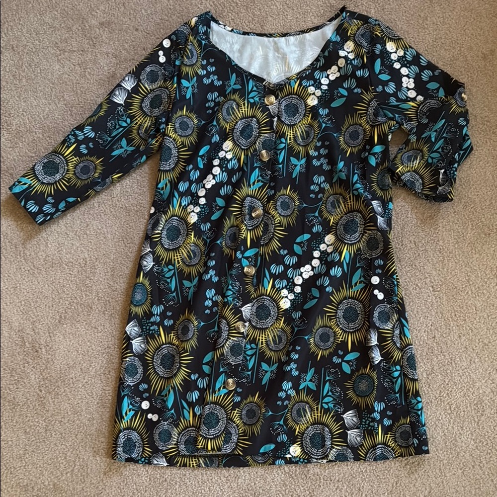 Vibrant Floral Patterned Dress